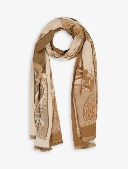 Echarpe imprimé graphique - Taupe - 1