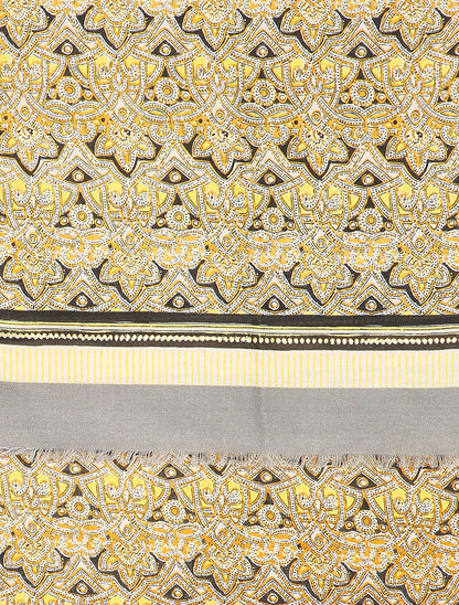 Foulard à imprimé oriental et détails irisés - Jaune - 2