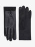 Gants unis bi-matière - Noir - 2