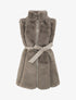 Veste longue ceinturée et zippée - Taupe - 4