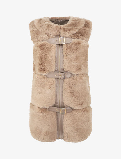 Veste à fermeture sanglée et zippée - Taupe - 1