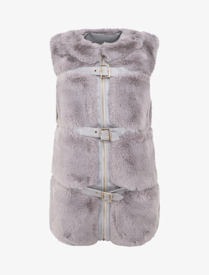 Veste à fermeture sanglée et zippée - Gris - 1