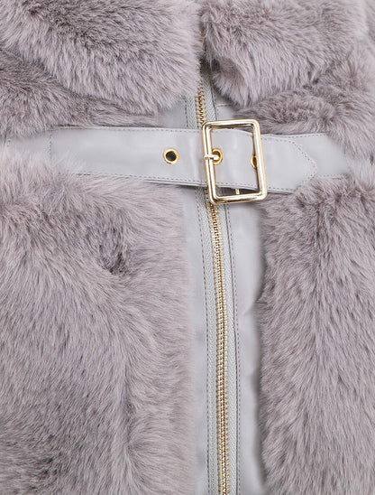 Veste à fermeture sanglée et zippée - Gris - 3