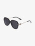 Lunettes de soleil oversize à strass - Noir - 1