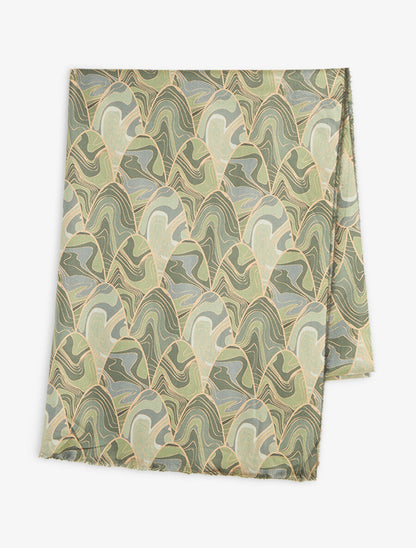 Foulard à imprimé vagues - Vert - 2
