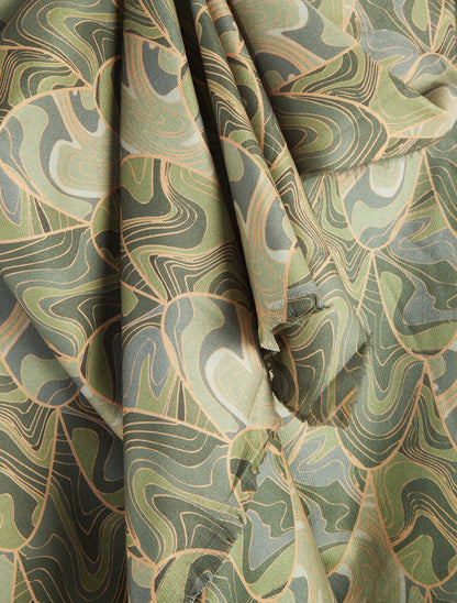 Foulard à imprimé vagues - Vert - 3
