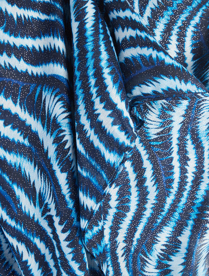 Foulard à imprimé vagues fondus irisées - Bleu - 3