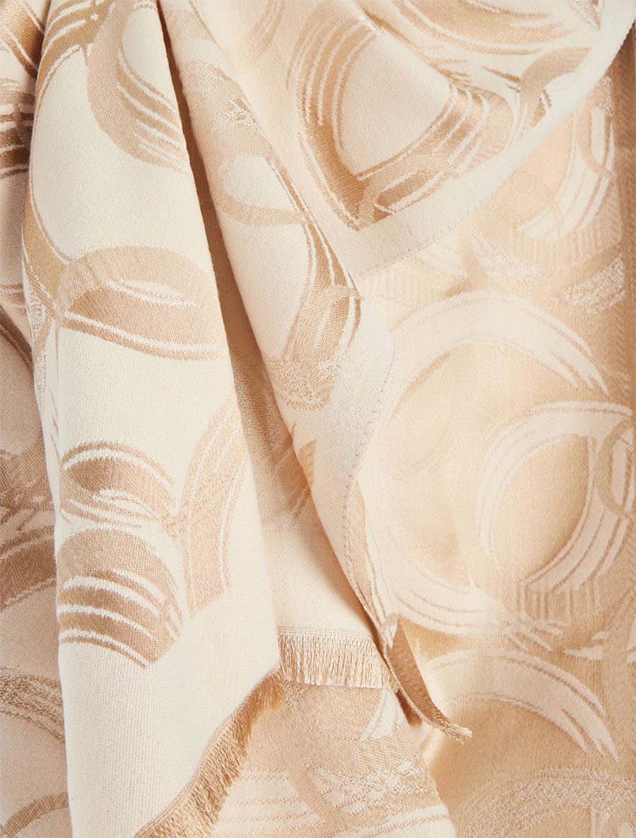 Echarpe imprimé cercles abstrait - Beige - 3