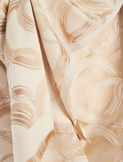 Echarpe imprimé cercles abstrait - Beige - 3