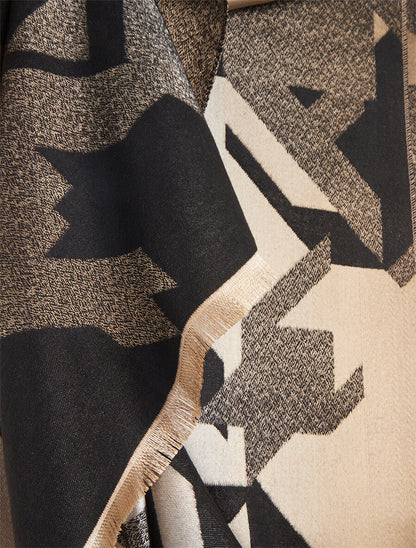Foulard épais imprimé étoiles graphiques - Noir - 3
