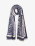 Foulard épais à imprimé plantes tropicales - Marine - 1