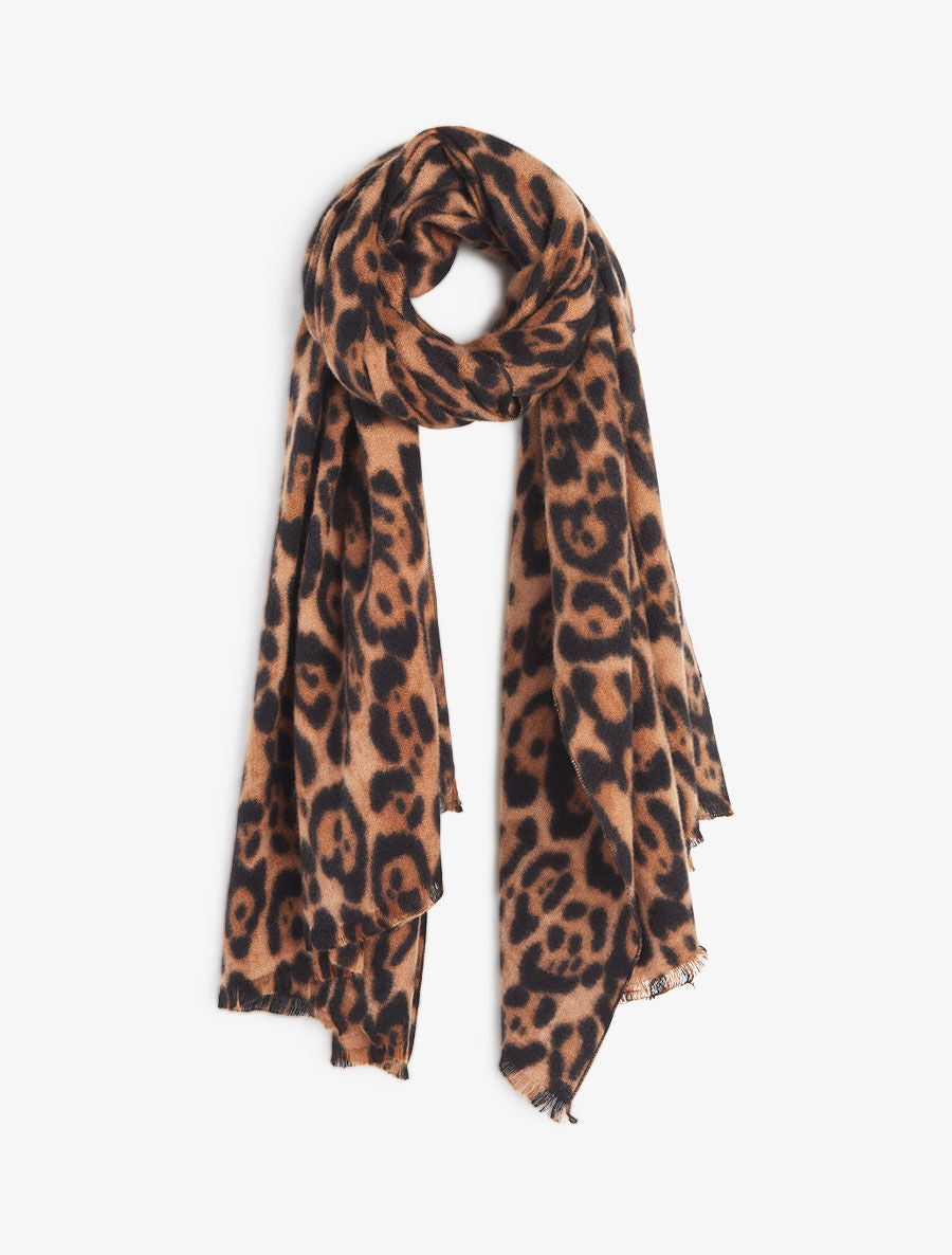 Echarpe moucheté léopard - Camel - 1