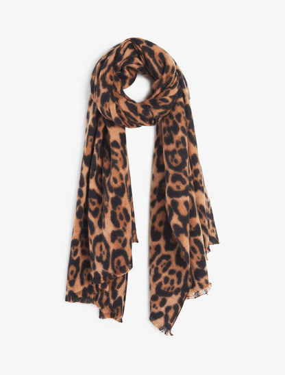 Echarpe moucheté léopard - Camel - 1