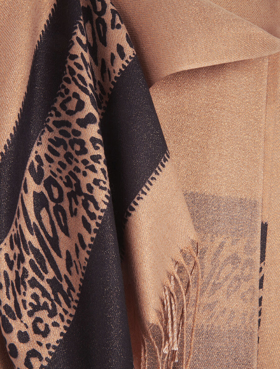 Foulard irisé bandes imprimées - Camel - 3