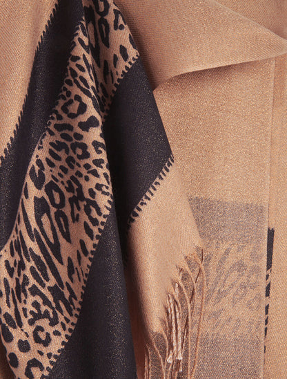 Foulard irisé bandes imprimées - Camel - 3