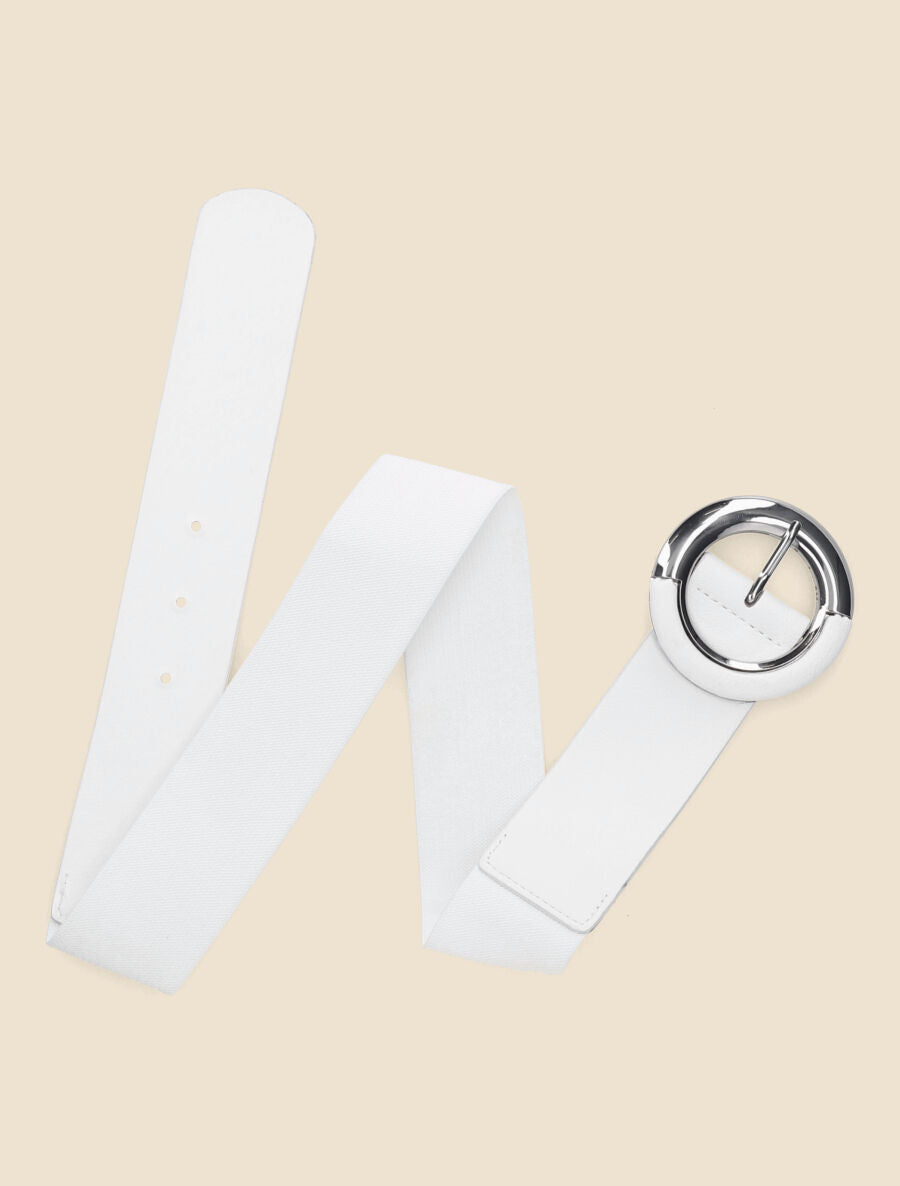 Ceinture élastiquée à boucle ronde - Blanc - 3
