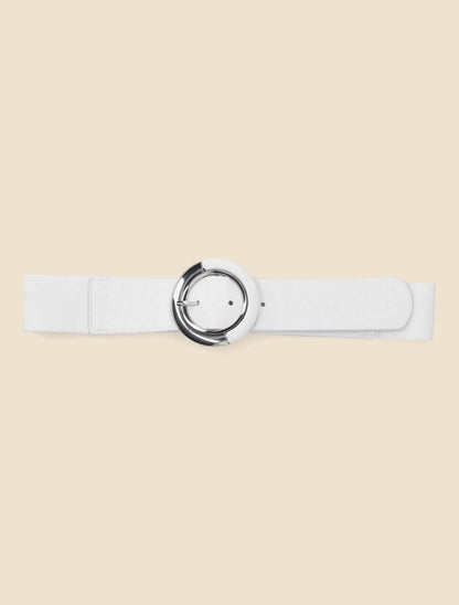 Ceinture élastiquée à boucle ronde - Blanc - 2