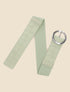 Ceinture élastiquée effet tressé à boucle ronde - Vert amande - 3