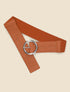 Ceinture élastiquée effet tressé à boucle ronde - Orange - 3