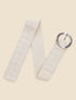 Ceinture élastiquée effet tressé à boucle ronde - Beige - 1