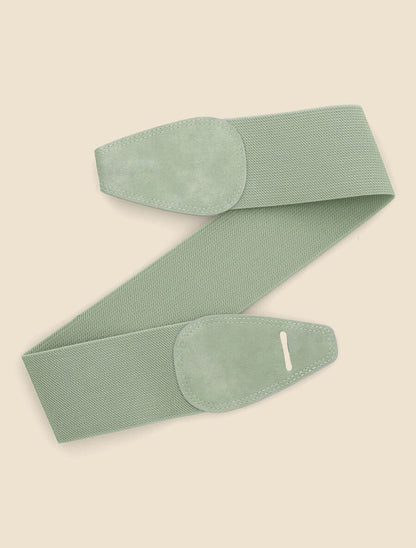 Ceinture en simili et tissu - Vert d&