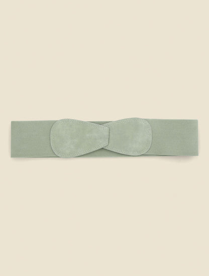 Ceinture en simili et tissu - Vert d&