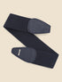 Ceinture en simili et tissu - Marine - 1
