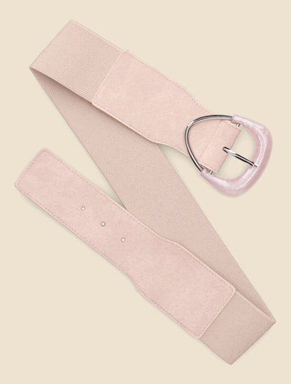 Ceinture à boucle nacrée - Rose poudré - 3