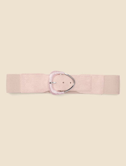 Ceinture à boucle nacrée - Rose poudré - 2