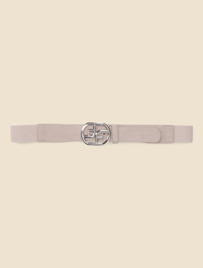 Ceinture élastiquée à boucle fantaisie - Beige - 2