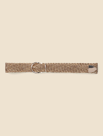 Ceinture tressée à boucle métallique - Taupe - 2