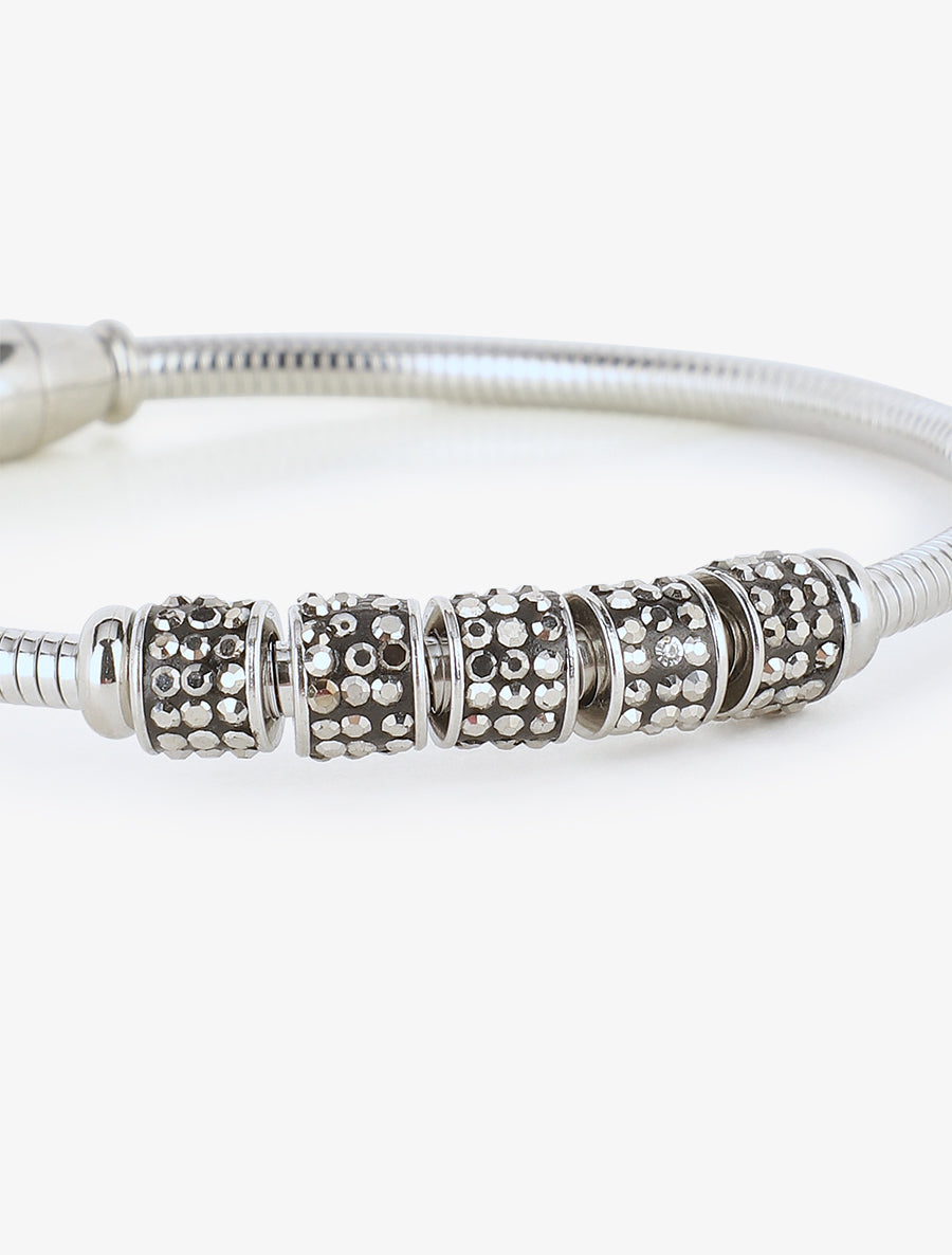 Jonc à clip orné de zircons - Argent - 3