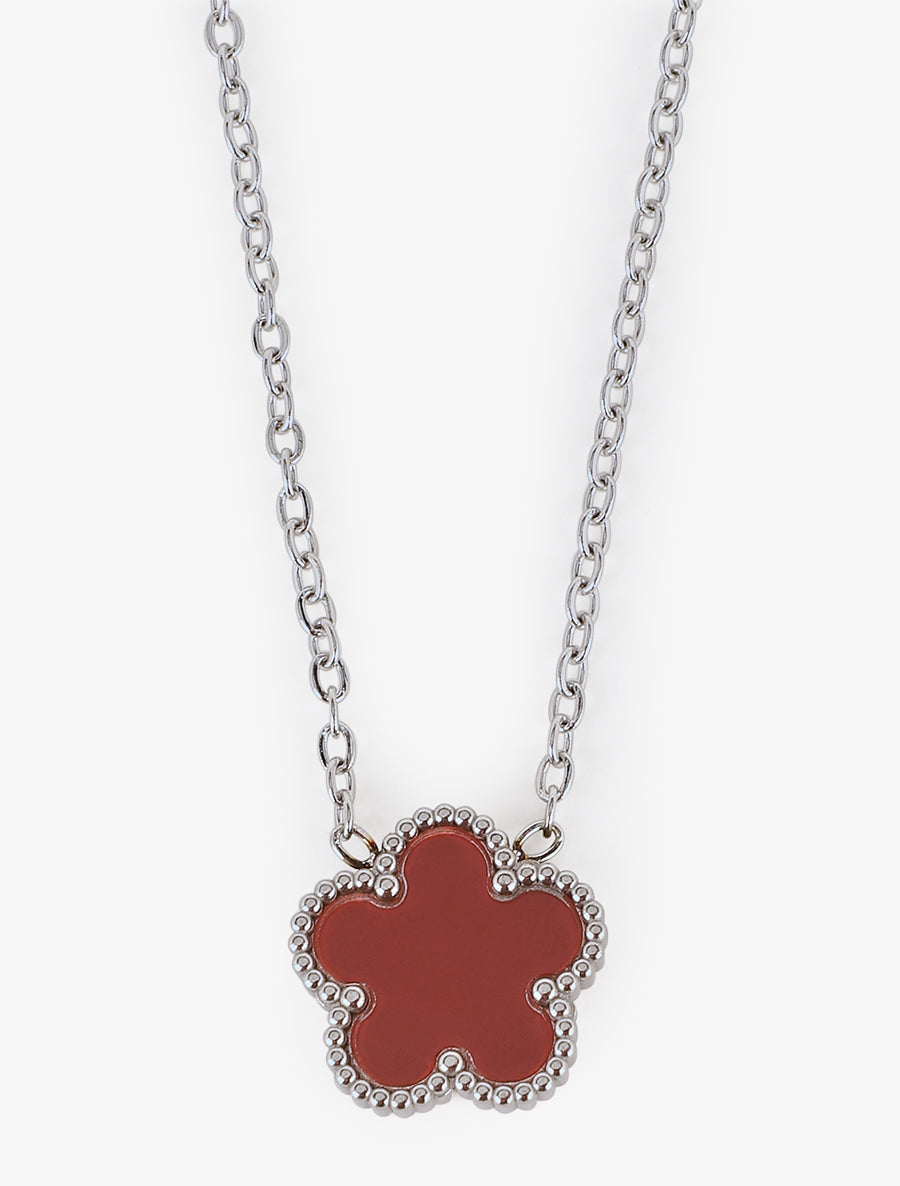 Collier à fleur - Rouge - 3