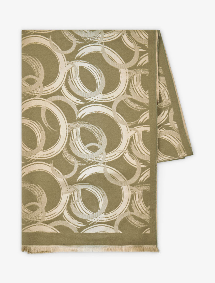 Foulard irisé à imprimé graphique - Kaki - 2