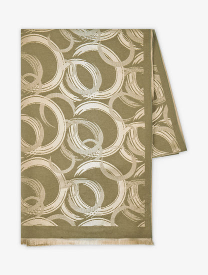 Foulard irisé à imprimé graphique - Kaki - 2
