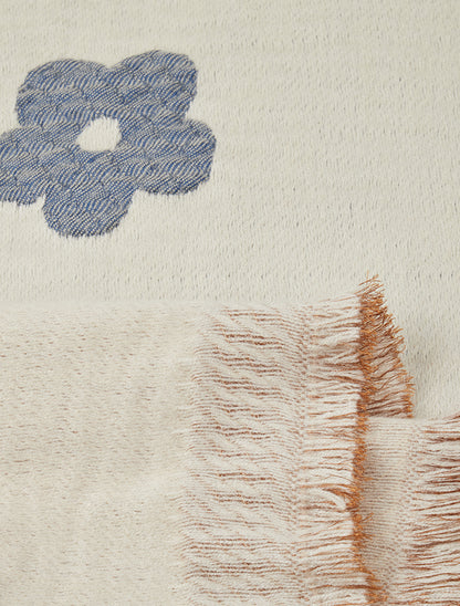 Echarpe à motif fleurs - Beige - 3