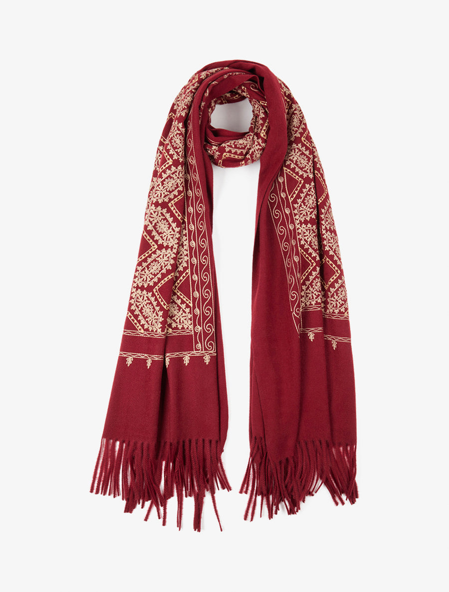 Echarpe à imprimé tapisserie - Bordeaux - 1