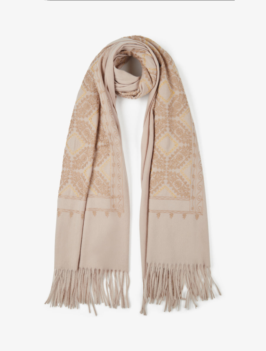 Echarpe à imprimé tapisserie - Taupe - 1