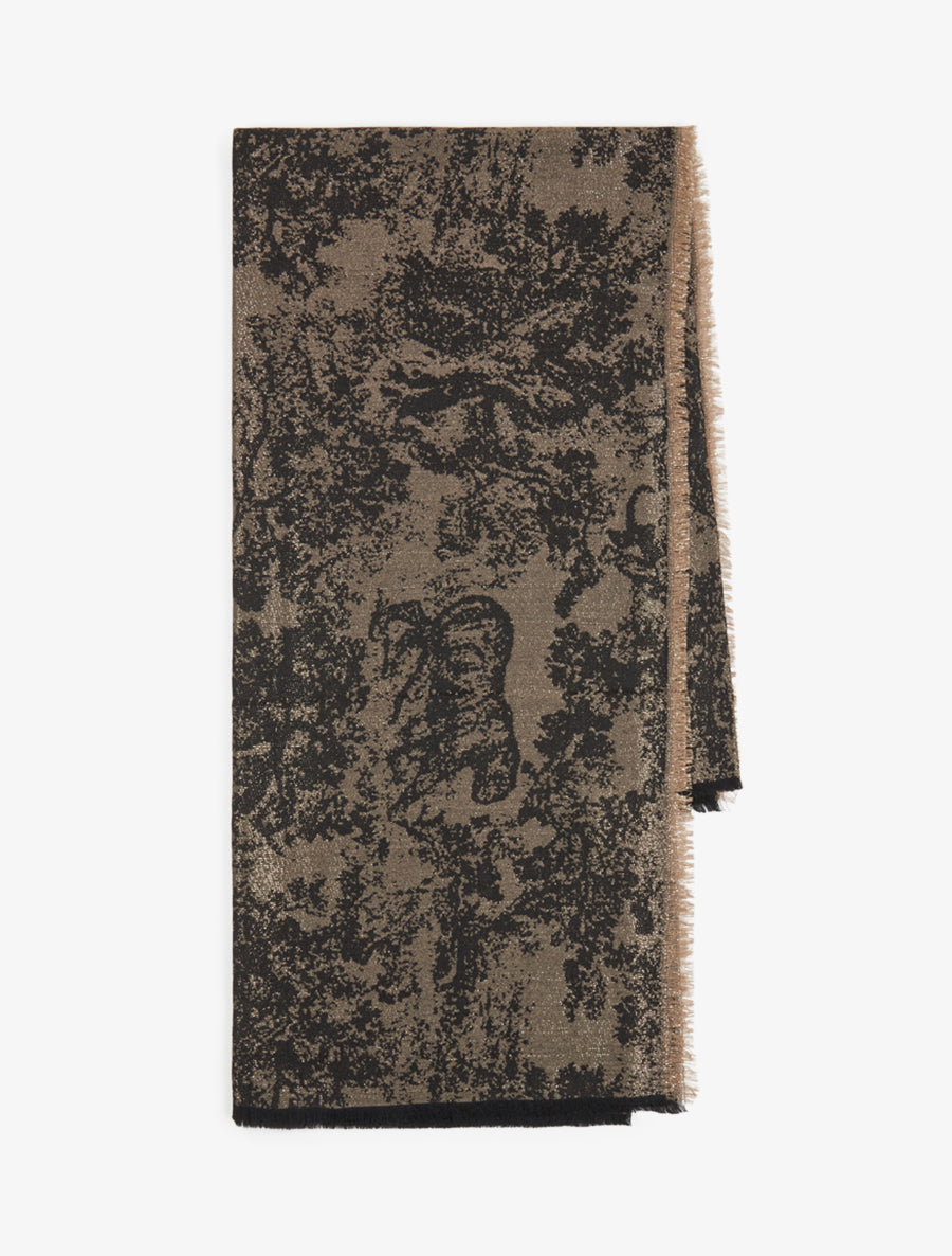 Foulard à imprimé tapisserie irisé - Noir - 2