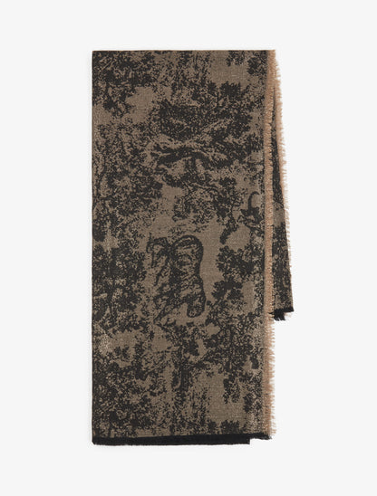Foulard à imprimé tapisserie irisé - Noir - 2