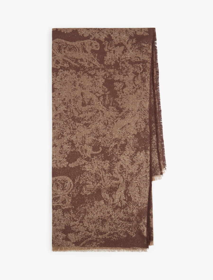 Foulard à imprimé tapisserie irisé - Marron - 2
