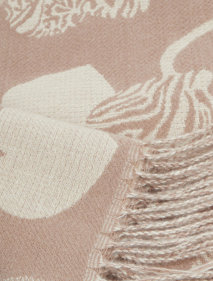 Echarpe imprimé coeurs zébrés - Taupe clair - 3