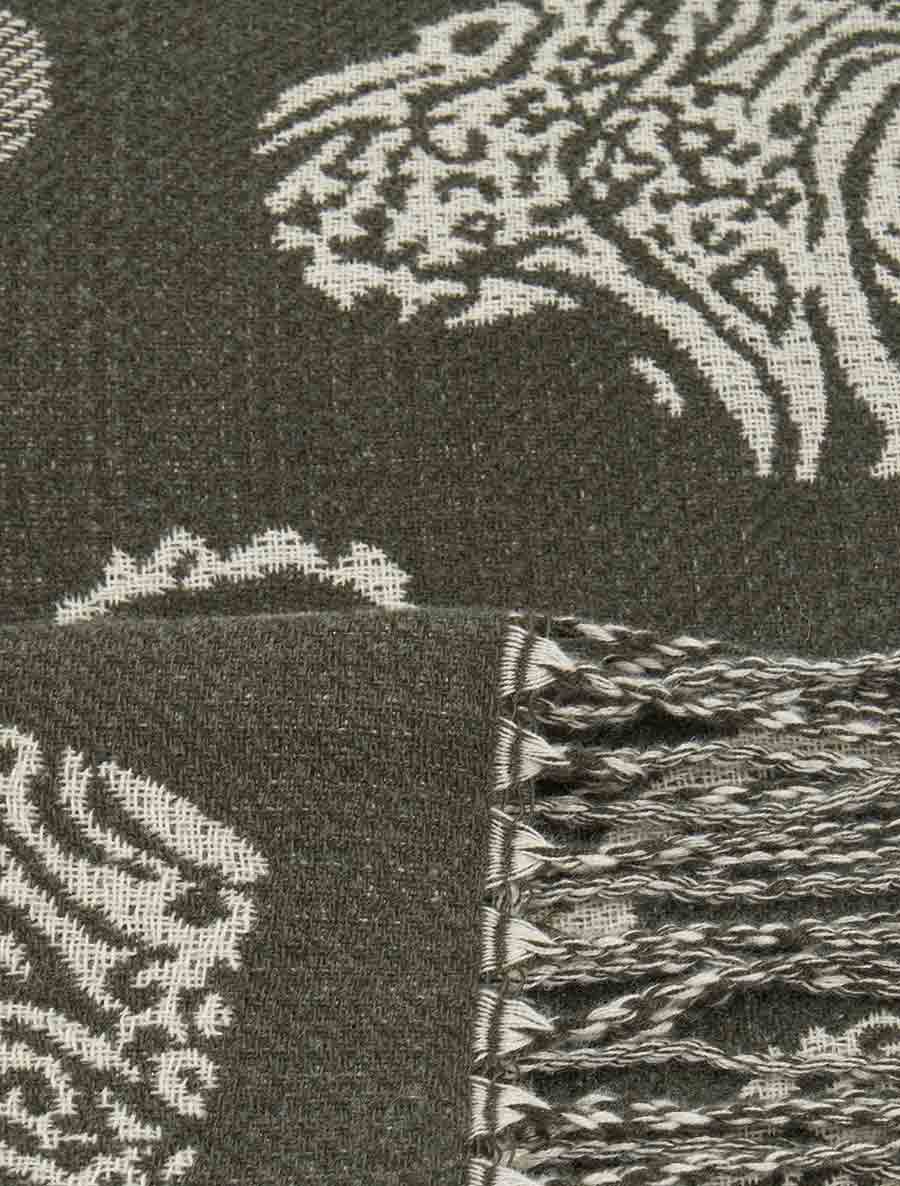 Echarpe imprimé coeurs zébrés - Kaki - 3