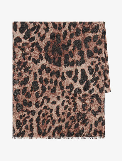 Foulard irisé imprimé léopard - Marron - 2