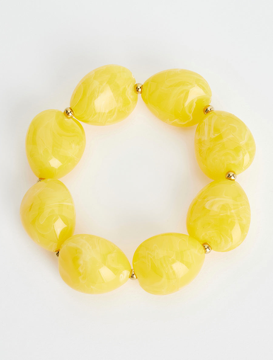 Bracelet à perles en résine - Jaune - 2
