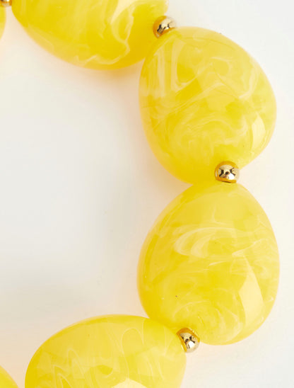 Bracelet à perles en résine - Jaune - 3