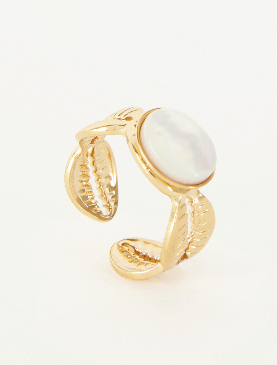 Bague à motif coquillages ornée d&