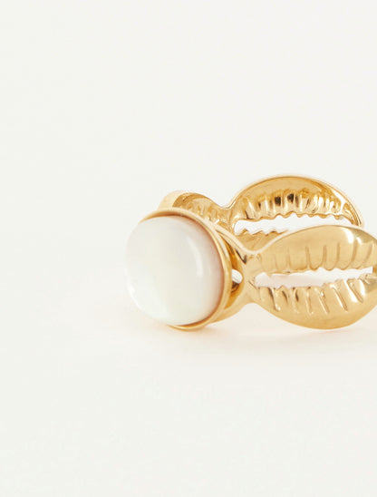 Bague à motif coquillages ornée d&