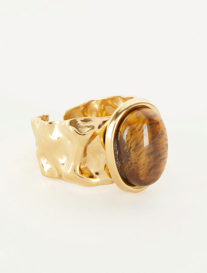Bague stylisée ornée d&