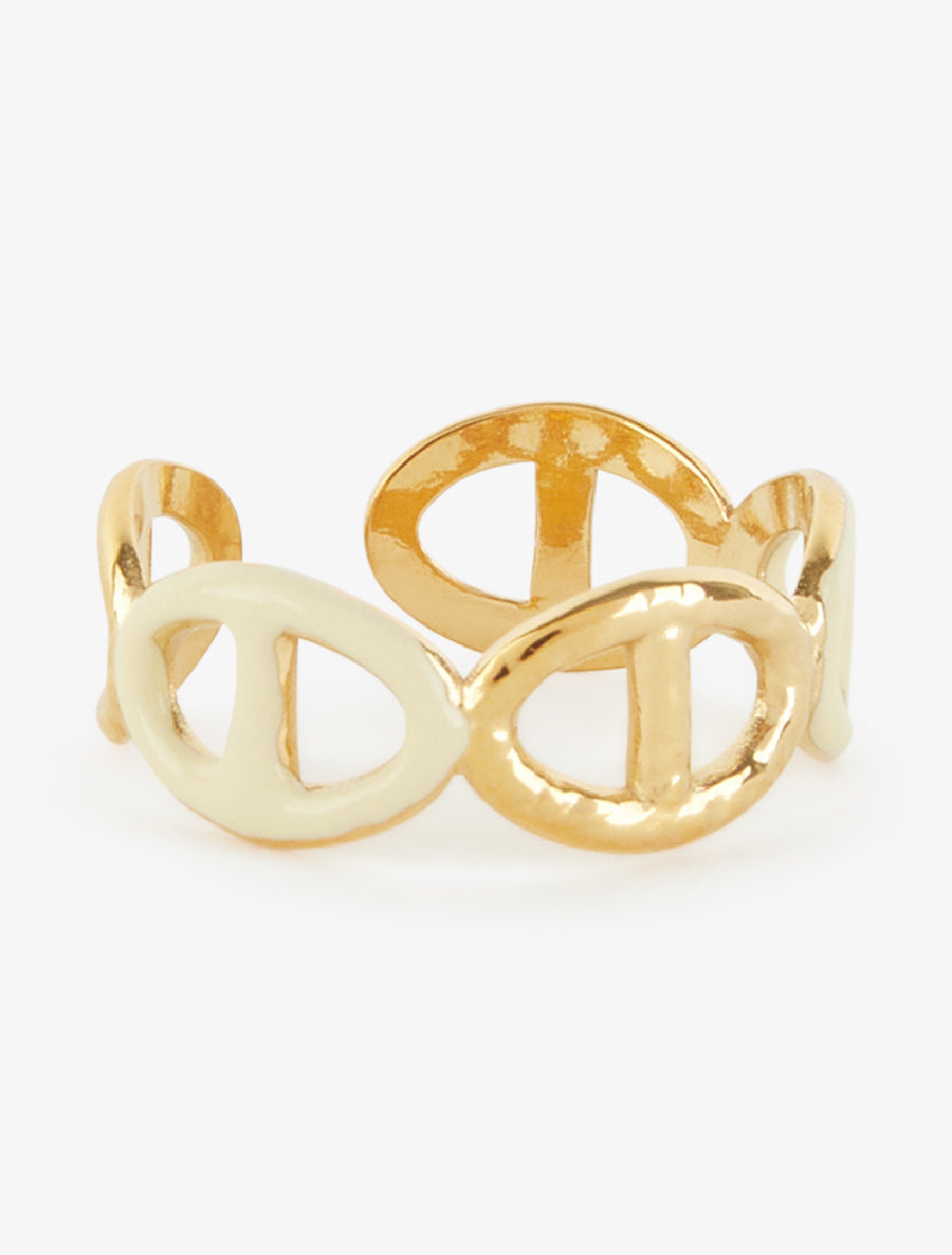 Bague ajustable style maillons marin - Or/jaune - 2